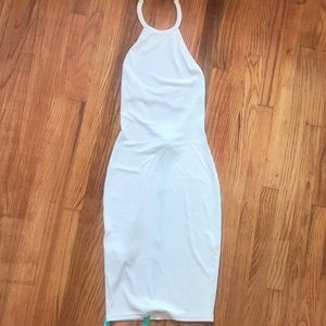 Mistress rocks white halter dress